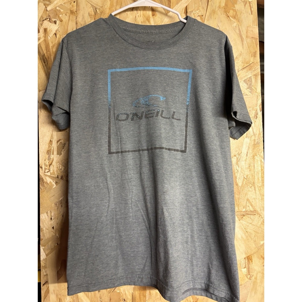 ONeill Mens Medium Gray Surf Graphic Logo T-Shirt Premium Cotton Crew Neck
